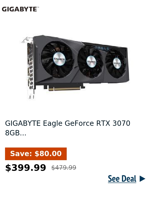 GIGABYTE Eagle GeForce RTX 3070 8GB...