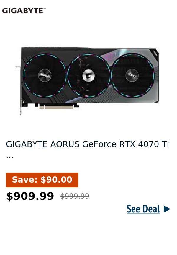 GIGABYTE AORUS GeForce RTX 4070 Ti ...