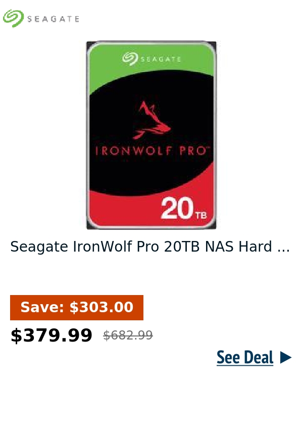 Seagate IronWolf Pro 20TB NAS Hard ...