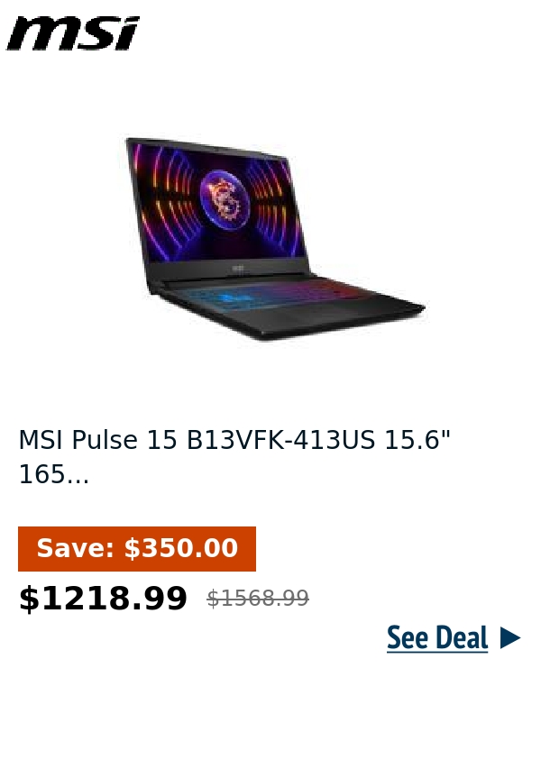 MSI Pulse 15 B13VFK-413US 15.6