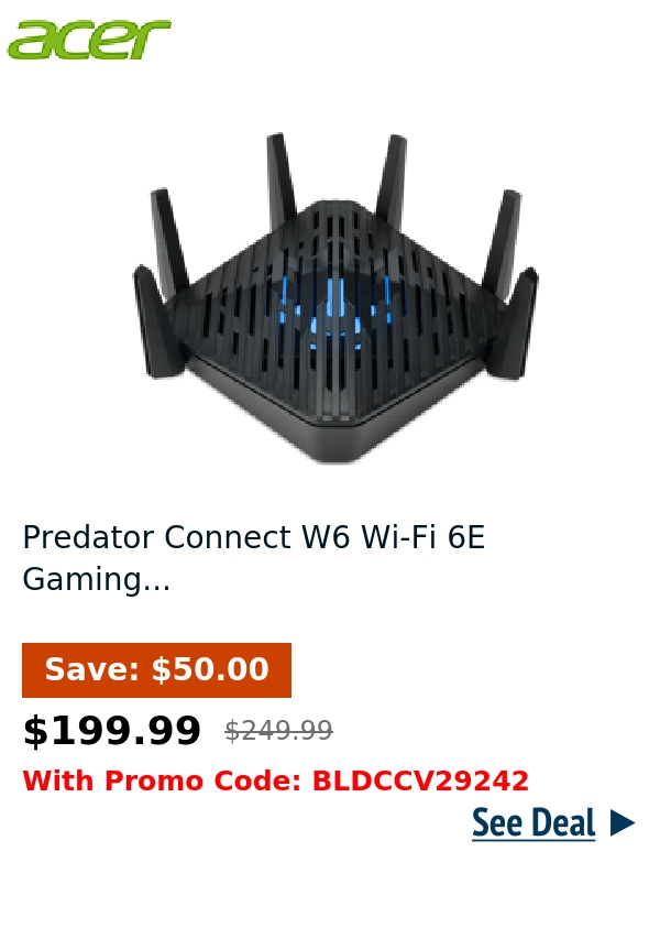 Predator Connect W6 Wi-Fi 6E Gaming...