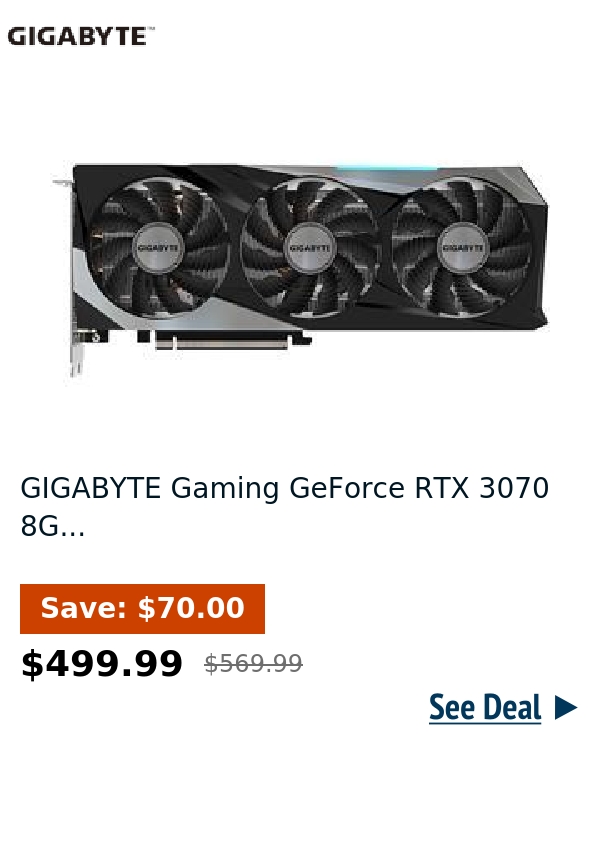 GIGABYTE Gaming GeForce RTX 3070 8G...