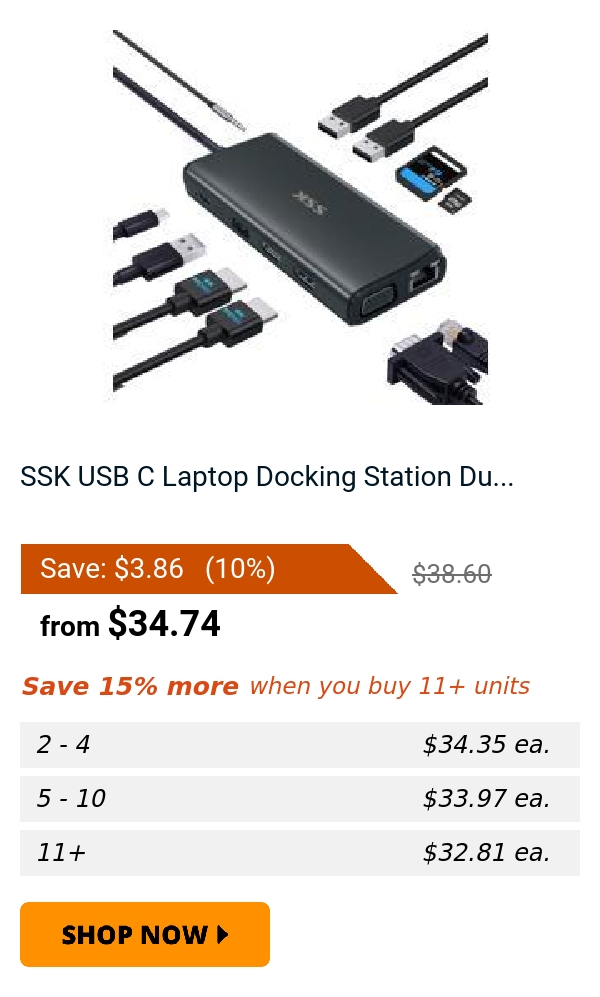 SSK USB C Laptop Docking Station Du...