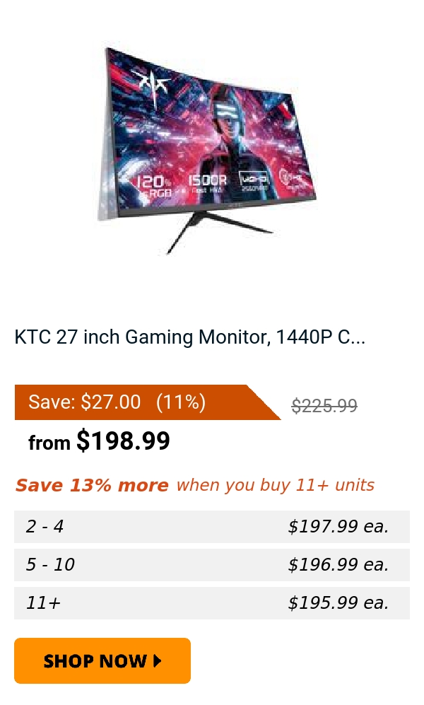 KTC 27 inch Gaming Monitor, 1440P C...