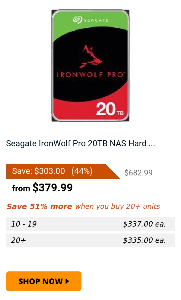 Seagate IronWolf Pro 20TB NAS Hard ...