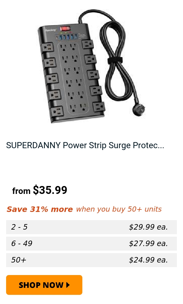 SUPERDANNY Power Strip Surge Protec...