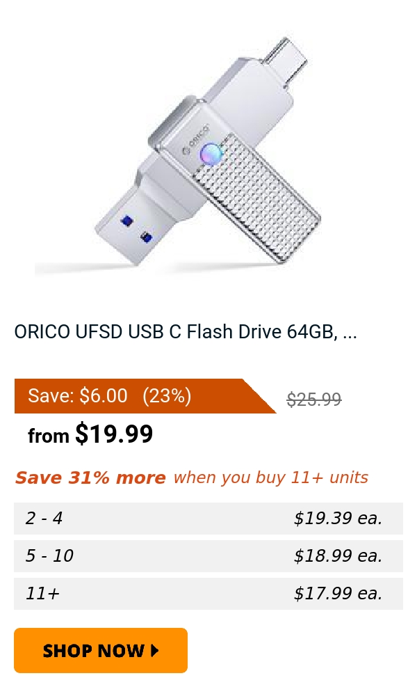 ORICO UFSD USB C Flash Drive 64GB, ...