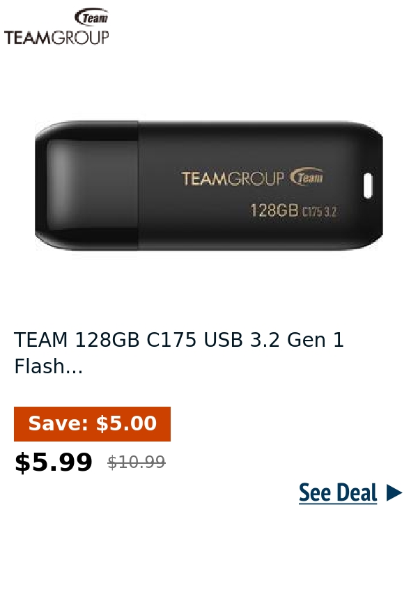 TEAM 128GB C175 USB 3.2 Gen 1 Flash...