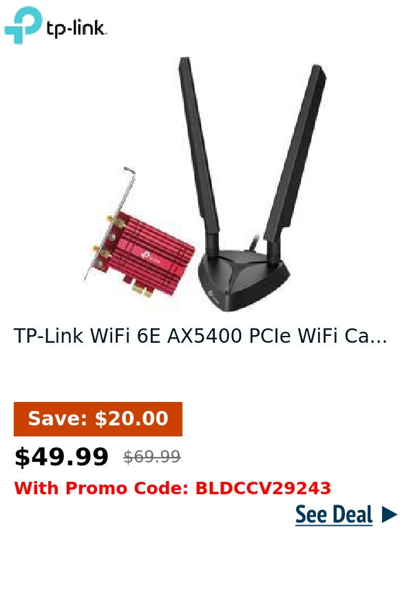 TP-Link WiFi 6E AX5400 PCIe WiFi Ca...