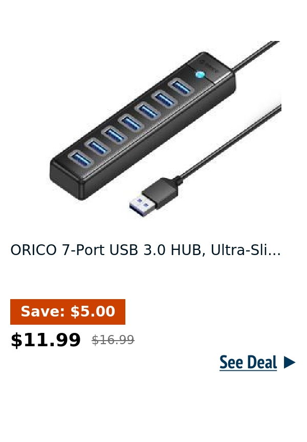 ORICO 7-Port USB 3.0 HUB, Ultra-Sli...