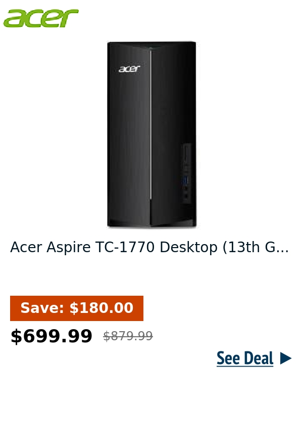 Acer Aspire TC-1770 Desktop (13th G...