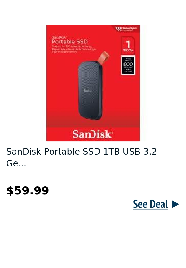 SanDisk Portable SSD 1TB USB 3.2 Ge...