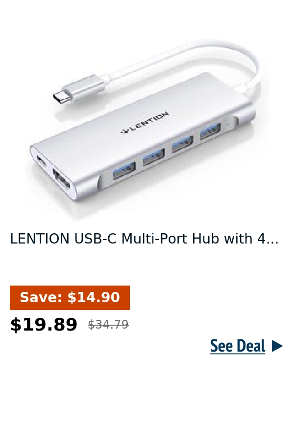 LENTION USB-C Multi-Port Hub with 4...