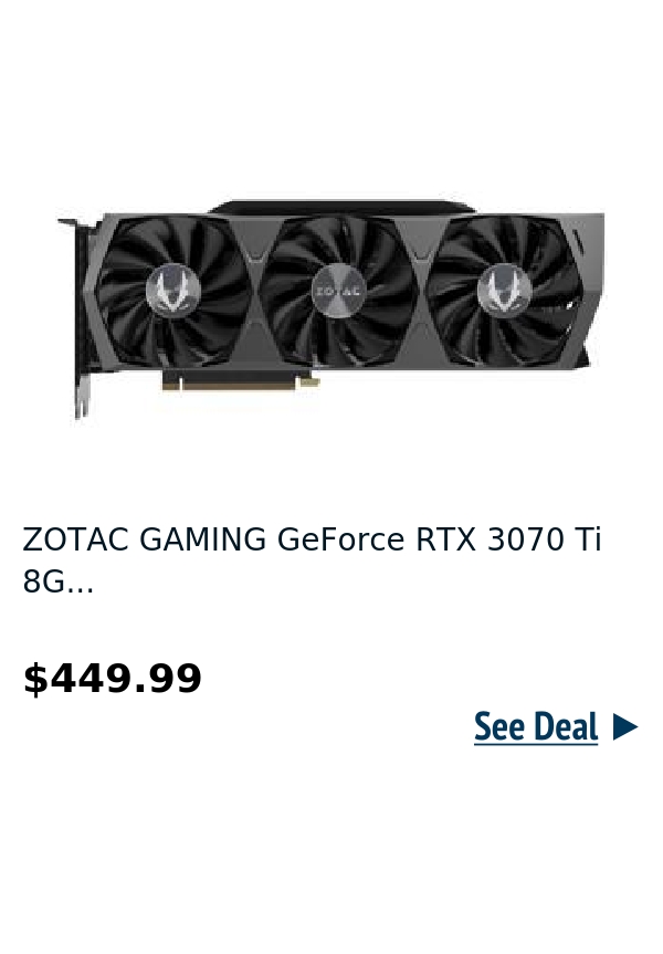 ZOTAC GAMING GeForce RTX 3070 Ti 8G...