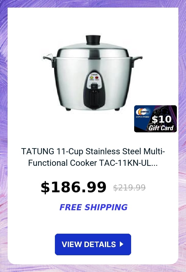 TATUNG 11-Cup Stainless Steel Multi-Functional Cooker TAC-11KN-UL...