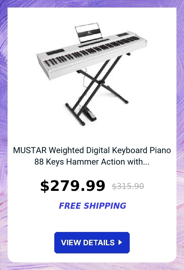 MUSTAR Weighted Digital Keyboard Piano 88 Keys Hammer Action with...