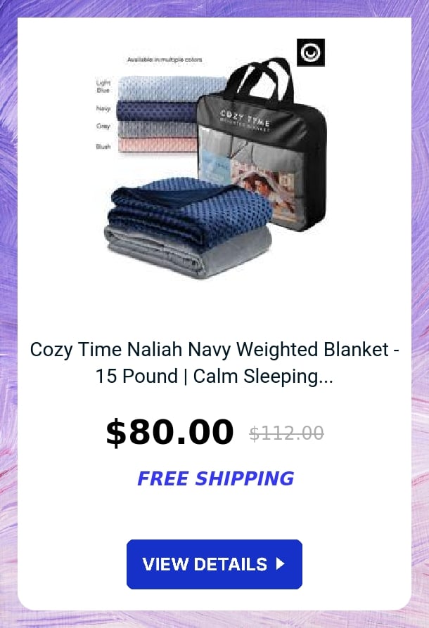 Cozy Time Naliah Navy Weighted Blanket - 15 Pound | Calm Sleeping...