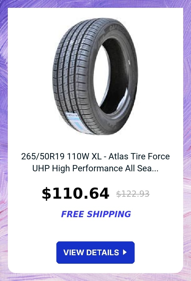 265/50R19 110W XL - Atlas Tire Force UHP High Performance All Sea...