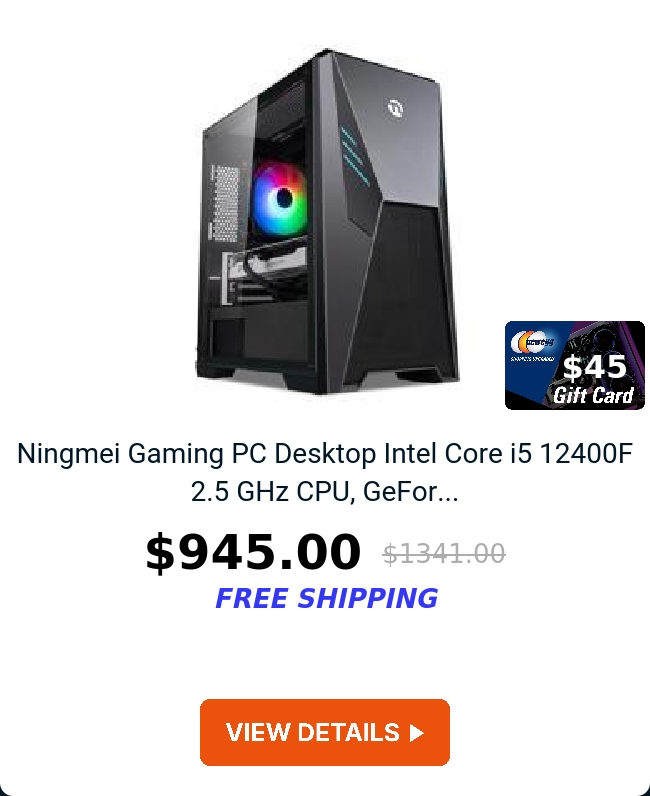 Ningmei Gaming PC Desktop Intel Core i5 12400F 2.5 GHz CPU, GeFor...