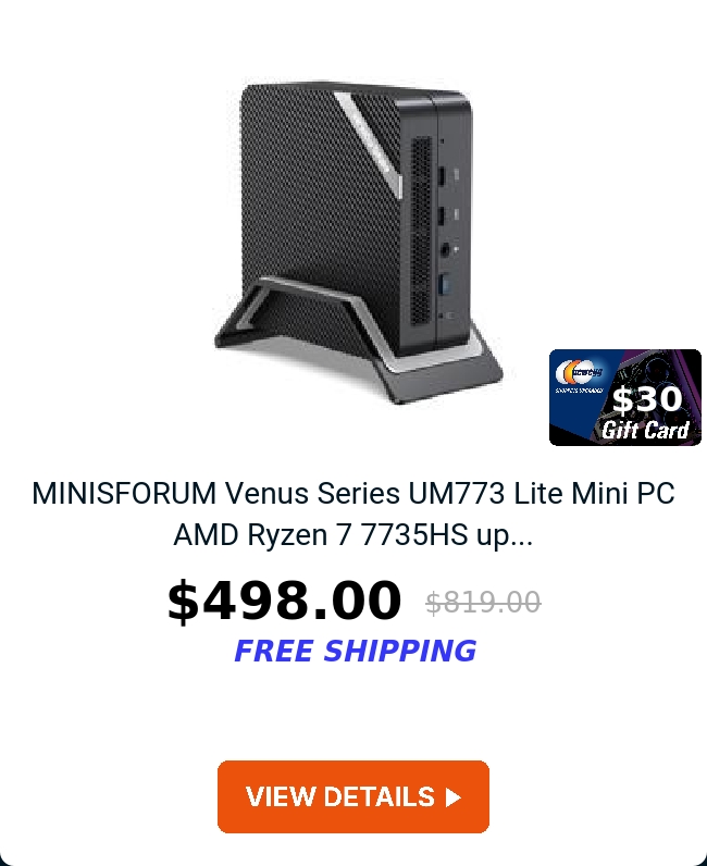 MINISFORUM Venus Series UM773 Lite Mini PC AMD Ryzen 7 7735HS up...