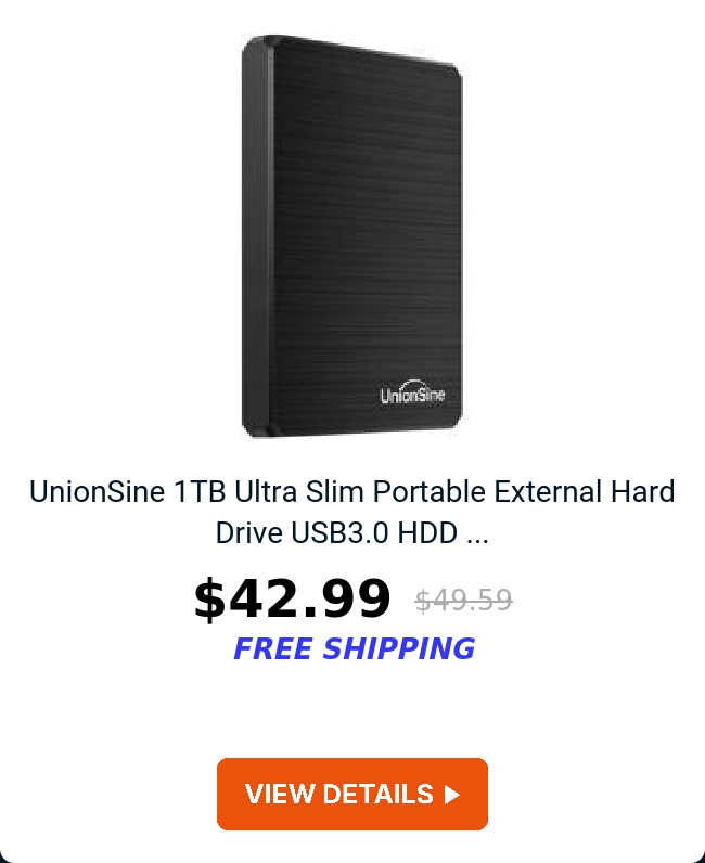 UnionSine 1TB Ultra Slim Portable External Hard Drive USB3.0 HDD ...