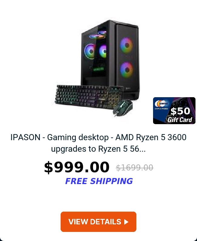 IPASON - Gaming desktop - AMD Ryzen 5 3600 upgrades to Ryzen 5 56...