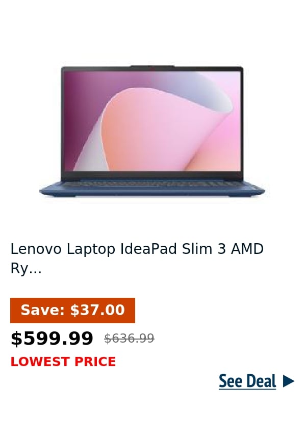 Lenovo Laptop IdeaPad Slim 3 AMD Ry...