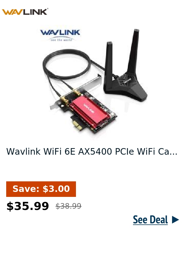 Wavlink WiFi 6E AX5400 PCIe WiFi Ca...