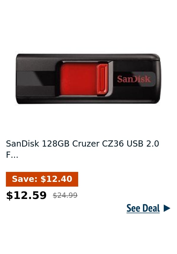 SanDisk 128GB Cruzer CZ36 USB 2.0 F...