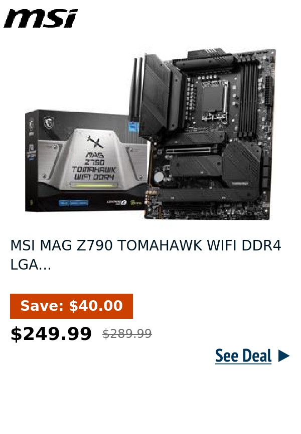 MSI MAG Z790 TOMAHAWK WIFI DDR4 LGA...