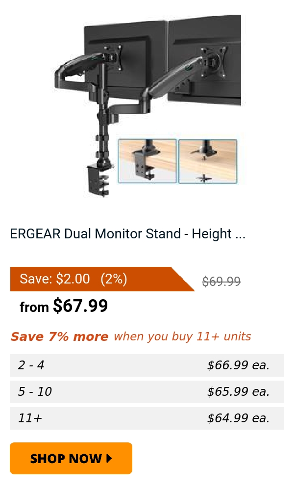 ERGEAR Dual Monitor Stand - Height ...