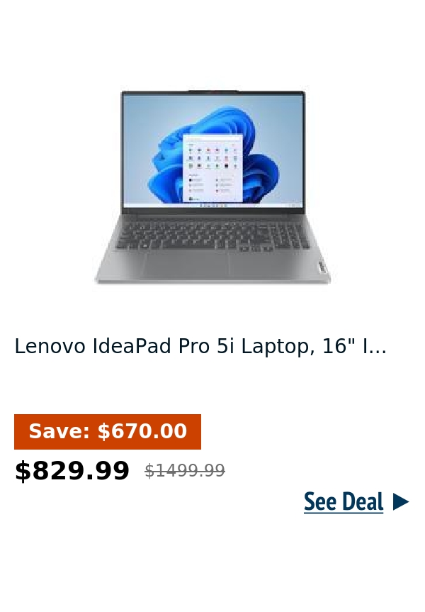 Lenovo IdeaPad Pro 5i Laptop, 16