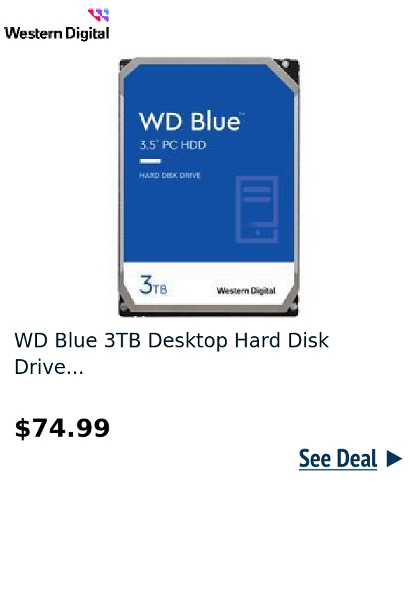 WD Blue 3TB Desktop Hard Disk Drive...