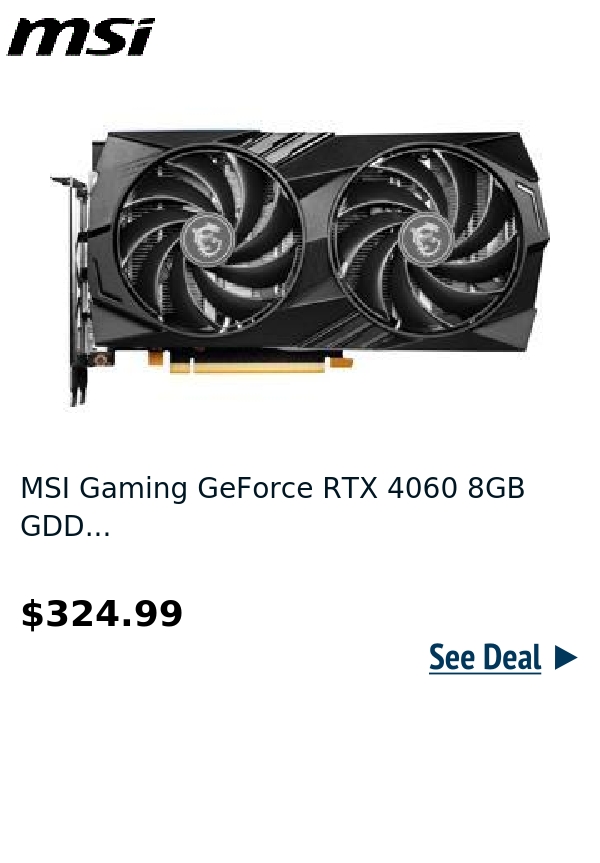 MSI Gaming GeForce RTX 4060 8GB GDD...