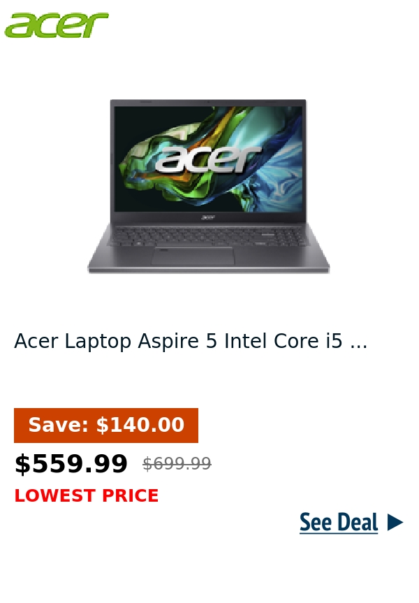 Acer Laptop Aspire 5 Intel Core i5 ...