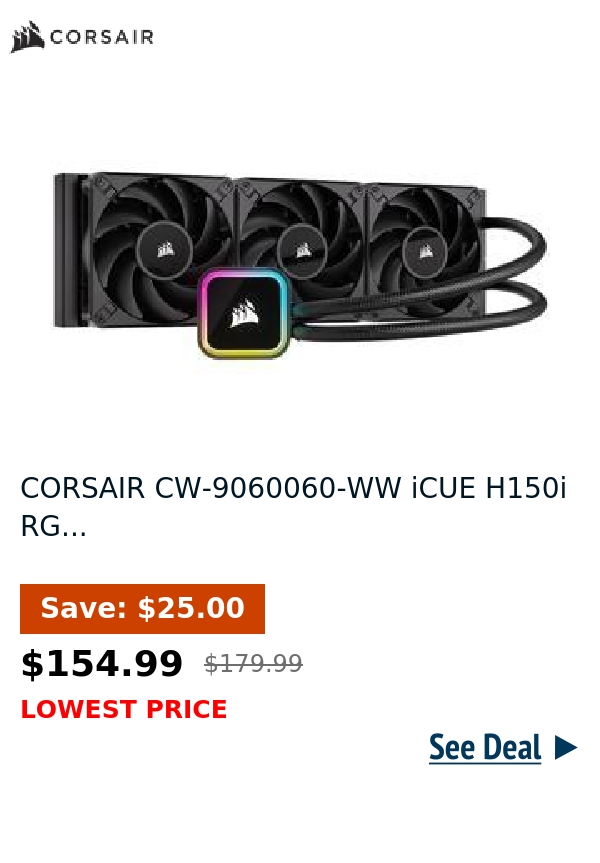 CORSAIR CW-9060060-WW iCUE H150i RG...