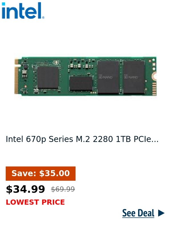 Intel 670p Series M.2 2280 1TB PCIe...