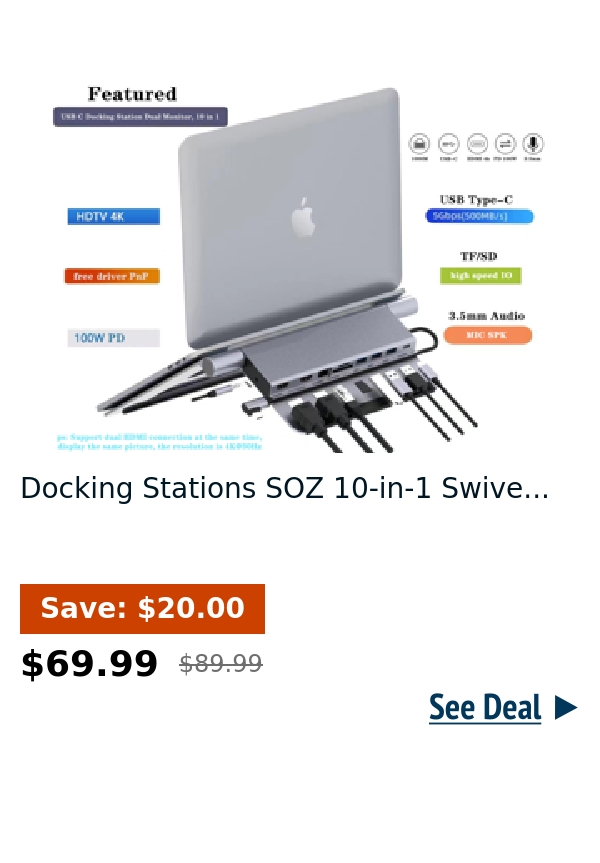 Docking Stations SOZ 10-in-1 Swive...