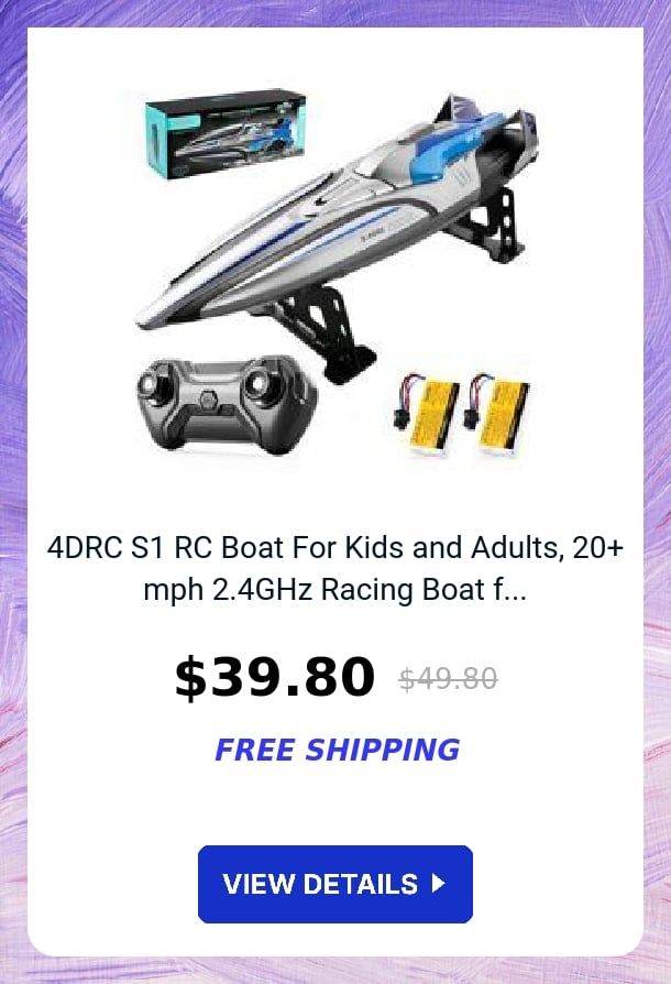 4DRC S1 RC Boat For Kids and Adults, 20+ mph 2.4GHz Racing Boat f...