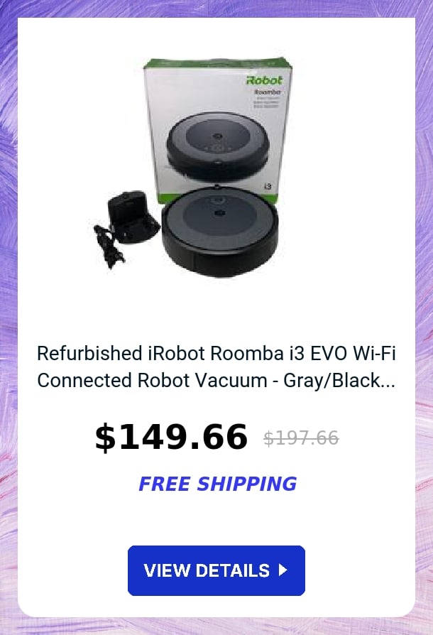 Refurbished iRobot Roomba i3 EVO Wi-Fi Connected Robot Vacuum - Gray/Black...