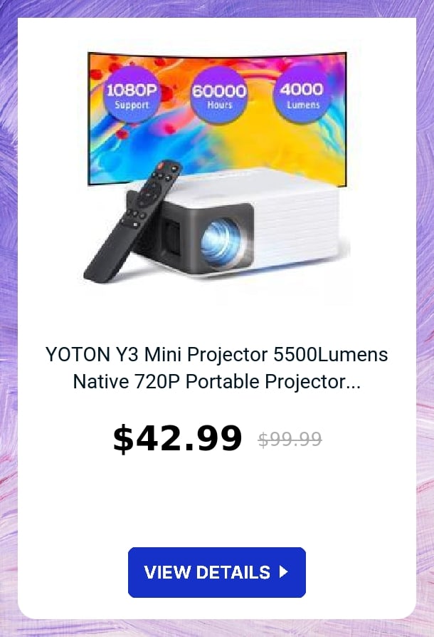 YOTON Y3 Mini Projector 5500Lumens Native 720P Portable Projector...