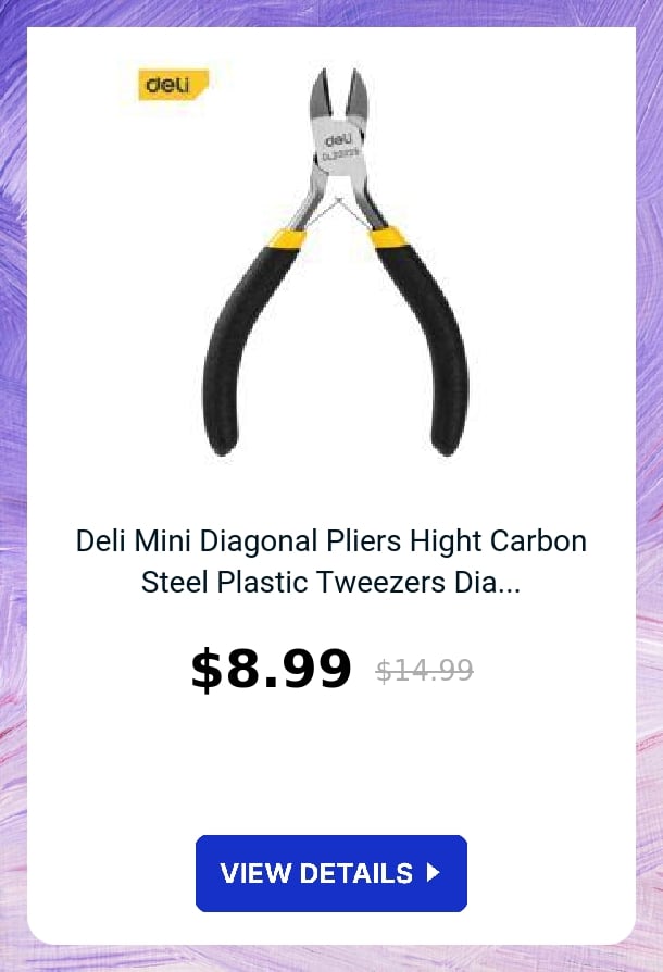 Deli Mini Diagonal Pliers Hight Carbon Steel Plastic Tweezers Dia...