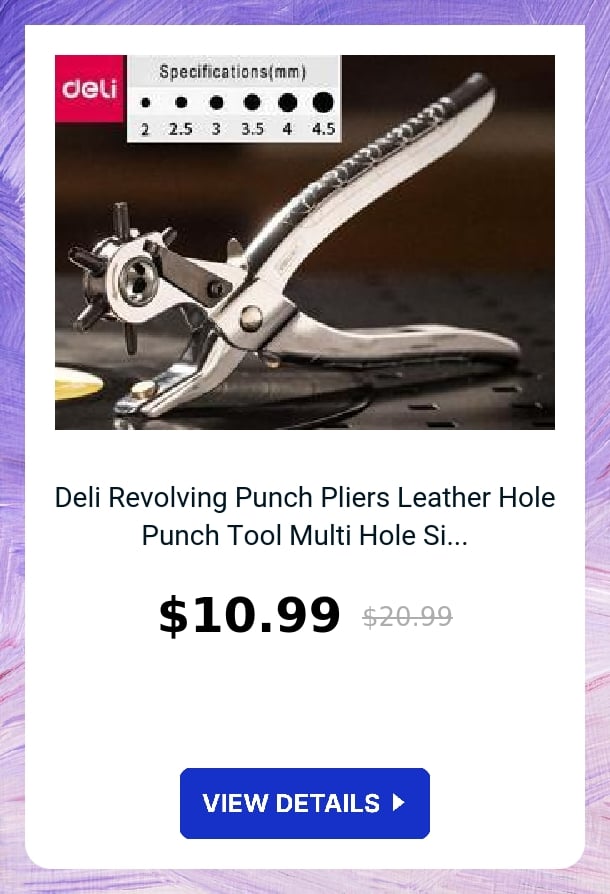 Deli Revolving Punch Pliers Leather Hole Punch Tool Multi Hole Si...