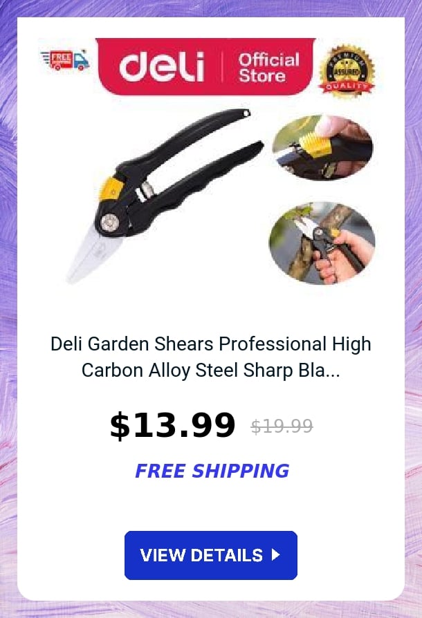 Deli Garden Shears Professional High Carbon Alloy Steel Sharp Bla...