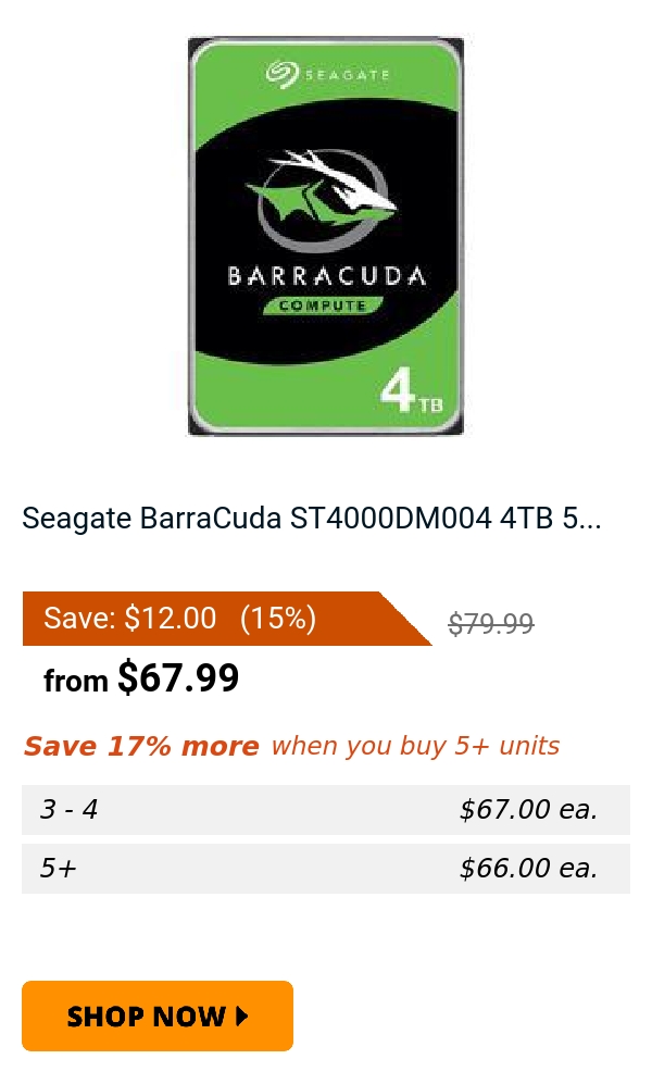 Seagate BarraCuda ST4000DM004 4TB 5...