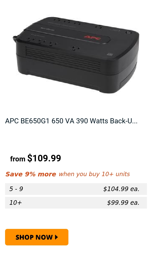 APC BE650G1 650 VA 390 Watts Back-U...