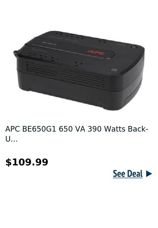 APC BE650G1 650 VA 390 Watts Back-U...