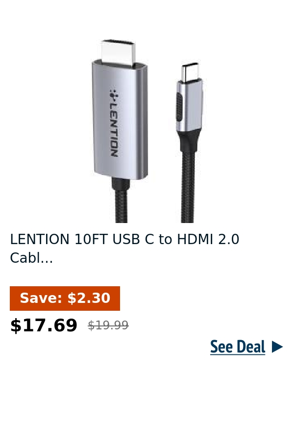 LENTION 10FT USB C to HDMI 2.0 Cabl...