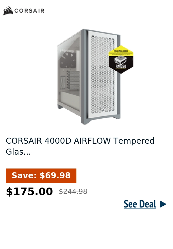 CORSAIR 4000D AIRFLOW Tempered Glas...