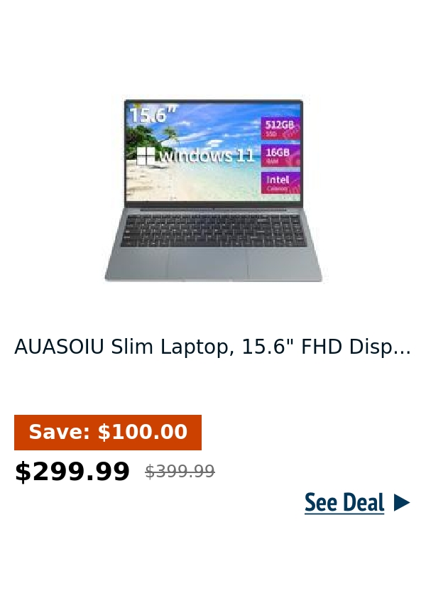 AUASOIU Slim Laptop, 15.6